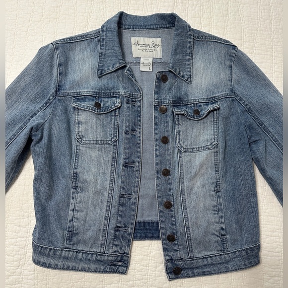 Vintage American Rag denim jacket cropped size large - Picture 3 of 12